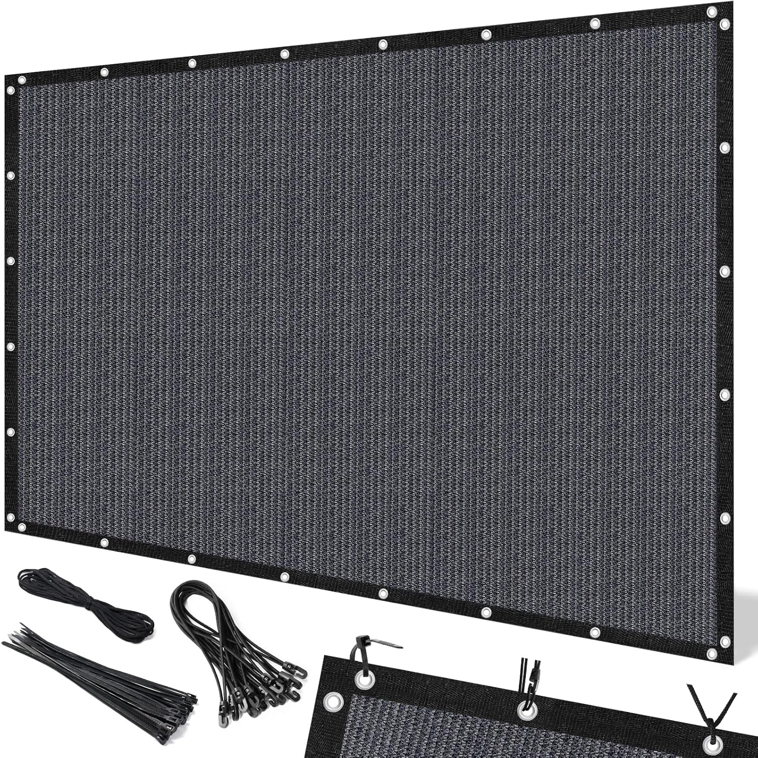 Artpuch 90% Sun Shade Cloth, 3 x 6 FT Pergola Shade Cover Canopy with Grommets, Sun Screen Fabric Tarp for Patio, Outdoor, Garden, Backyard, Blue Grey