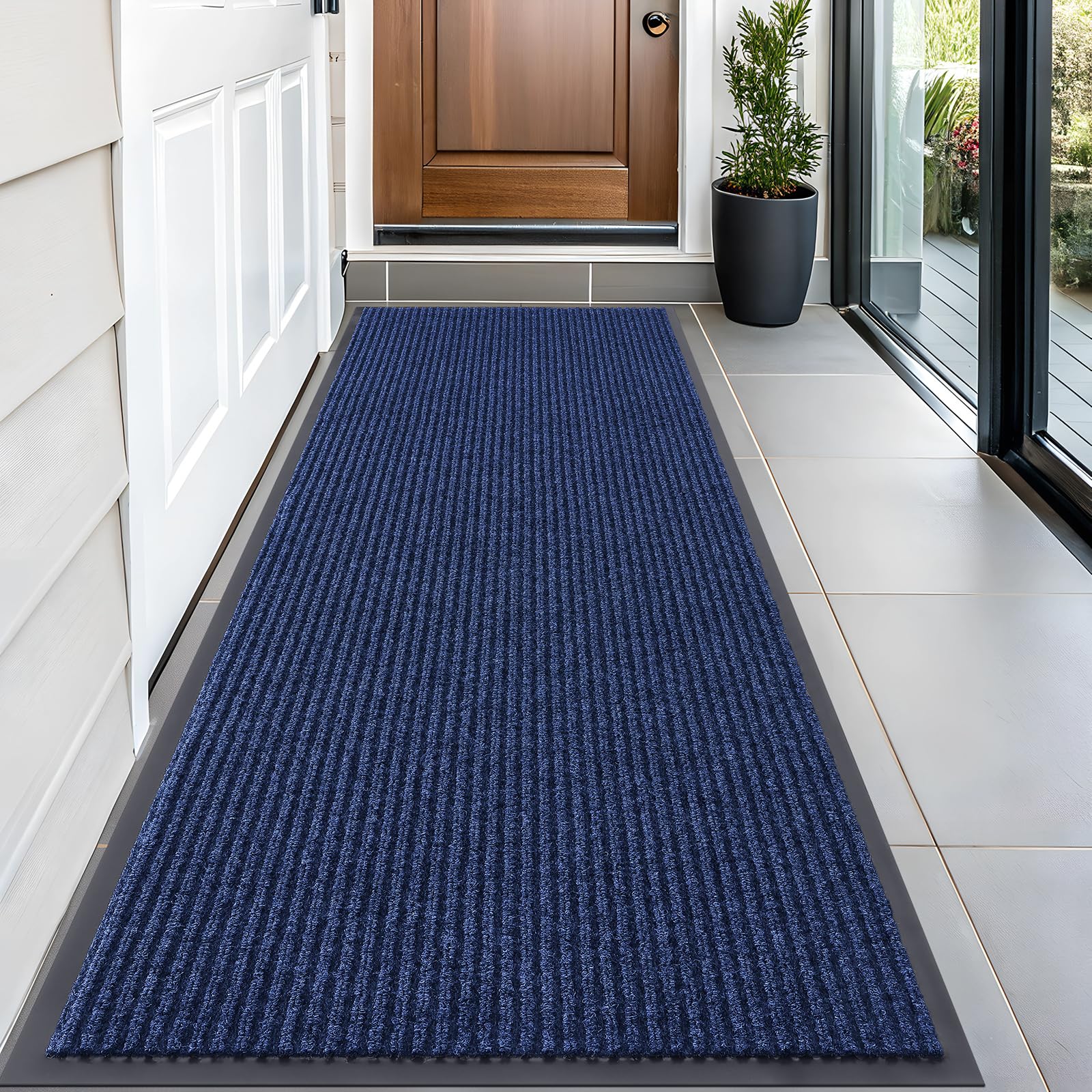 OLANLY Front Door Mat Indoor Outdoor Entrance, Waterproof Heavy Duty Doormat, Fade Resistant, Low Profile, Easy Clean Patio Porch Welcome Floor Mats