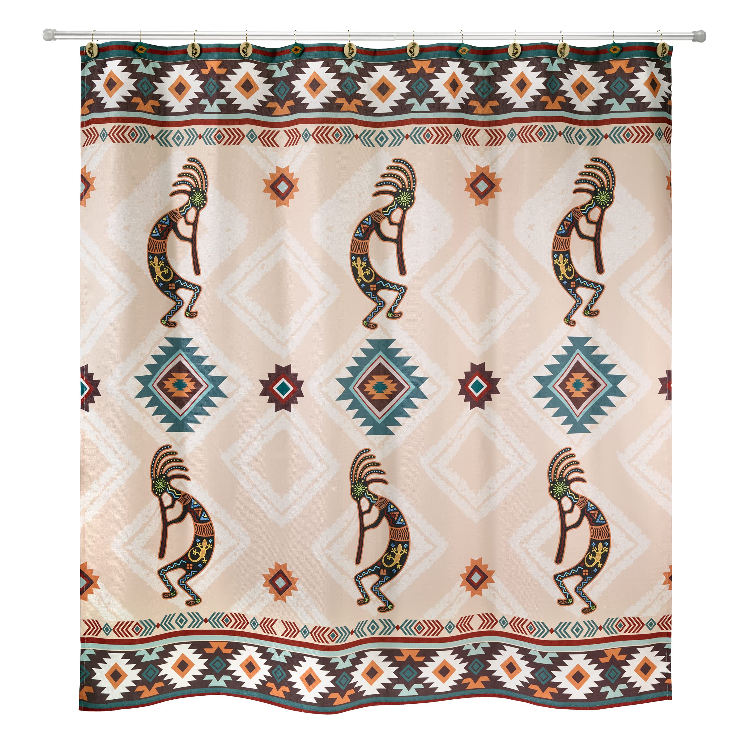 Avanti Linens - Fabric Shower Curtain, Decorative Bathroom Essentials (Navajo Dance Collection, 72