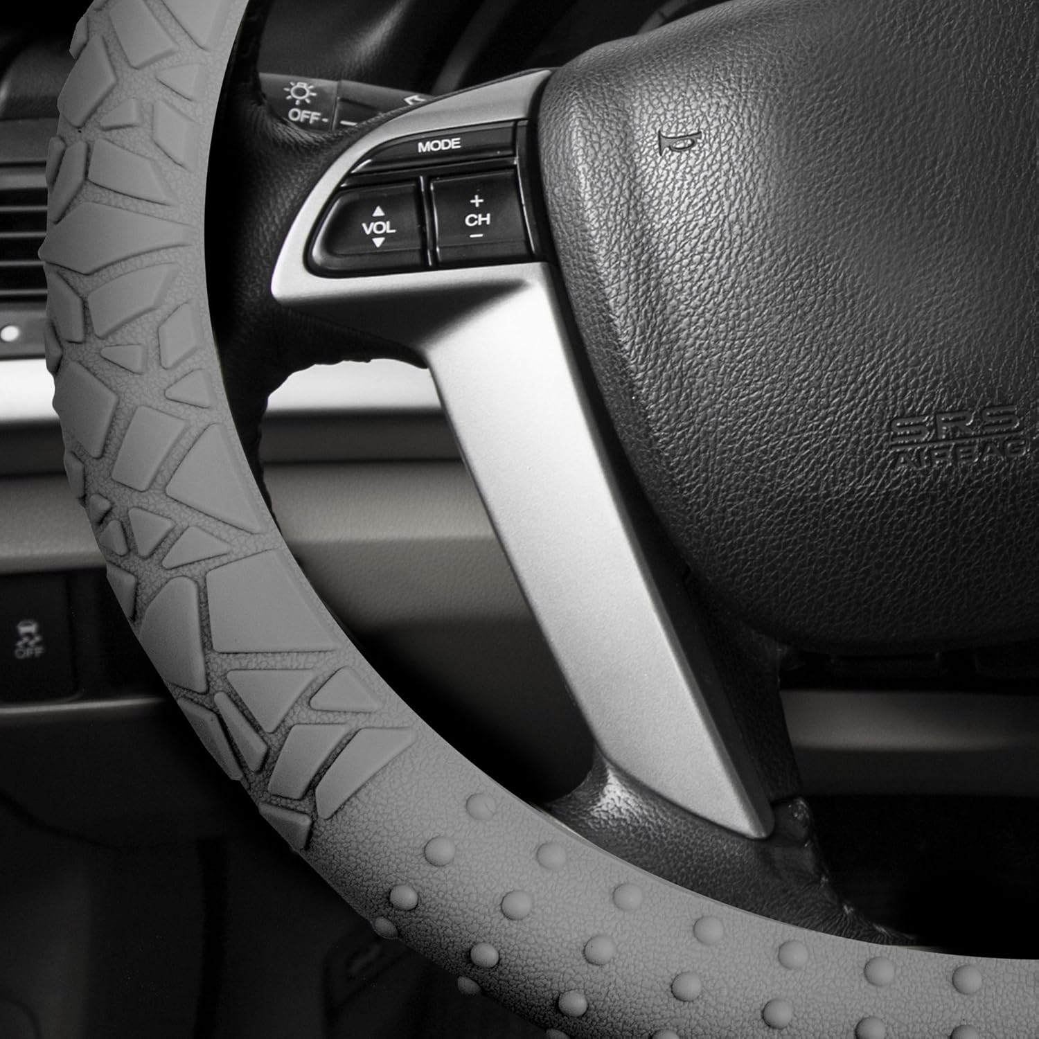 FH Group FH3002BLACK Universal Fit Silicone with Nibs and Pattern Massaging Grip Black Steering Wheel Cover fits most Cars, SUVs, Trucks, and Vans : Automotive