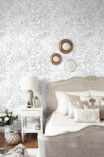 Miniatura 5 de Heroad Papel tapiz autoadhesivo para despegar y pegar, papel de contacto floral bohemio, papel de pared de hojas, papel tapiz autoadhesivo extraíble