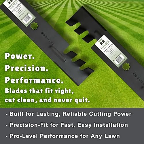 Miniatura 7 de Terre Products, paquete de 3 cuchillas comerciales para cortacésped, cubierta de 48 pulgadas, compatible con John Deere LA130, LA140, LA145, LA155,