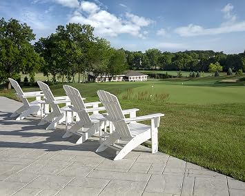 POLYWOOD Nautical Curveback Adirondack Chair in Aruba