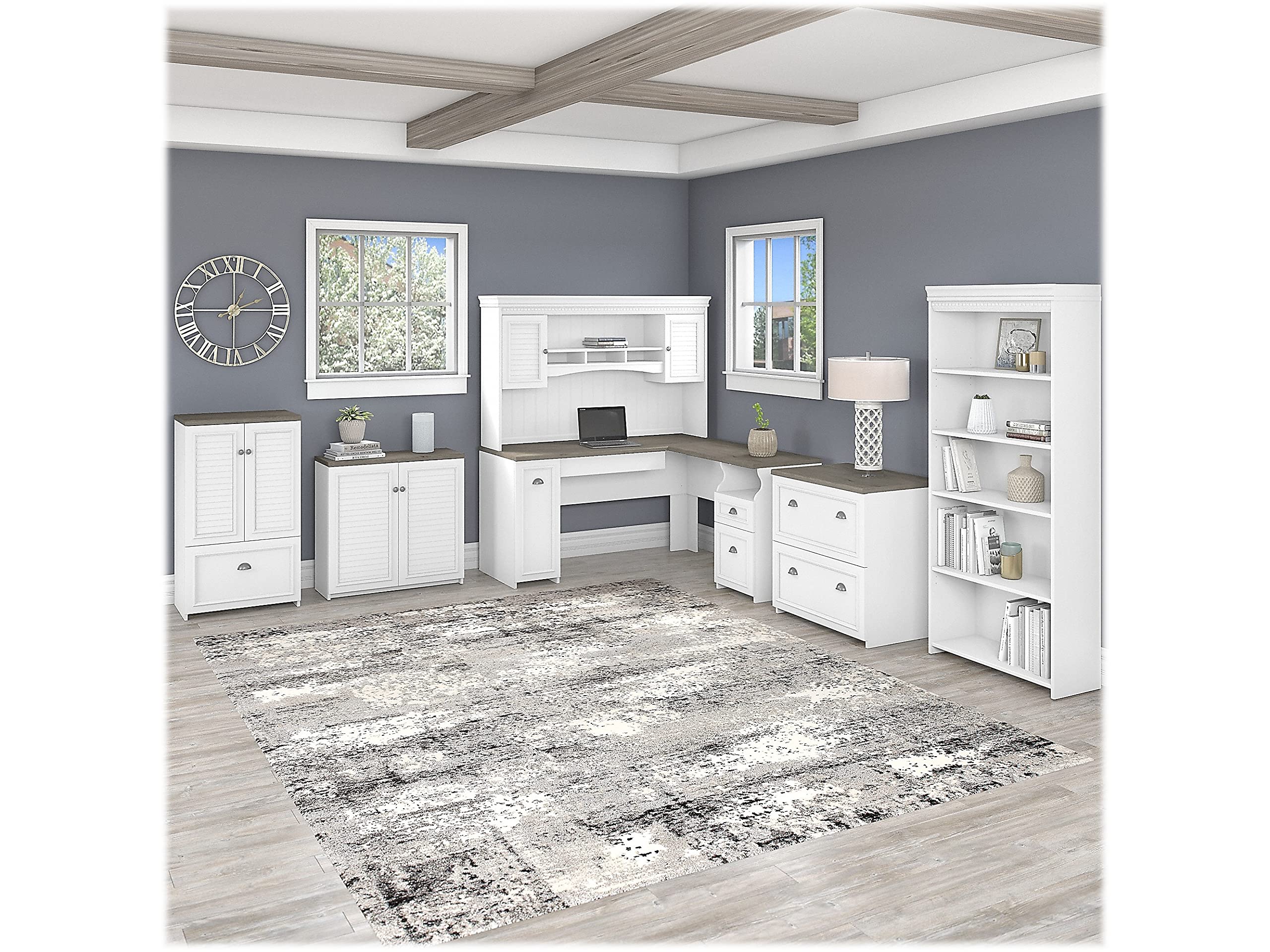 Amazon.com: Bush Furniture Fairview 60W L Shaped Desk with Hutch