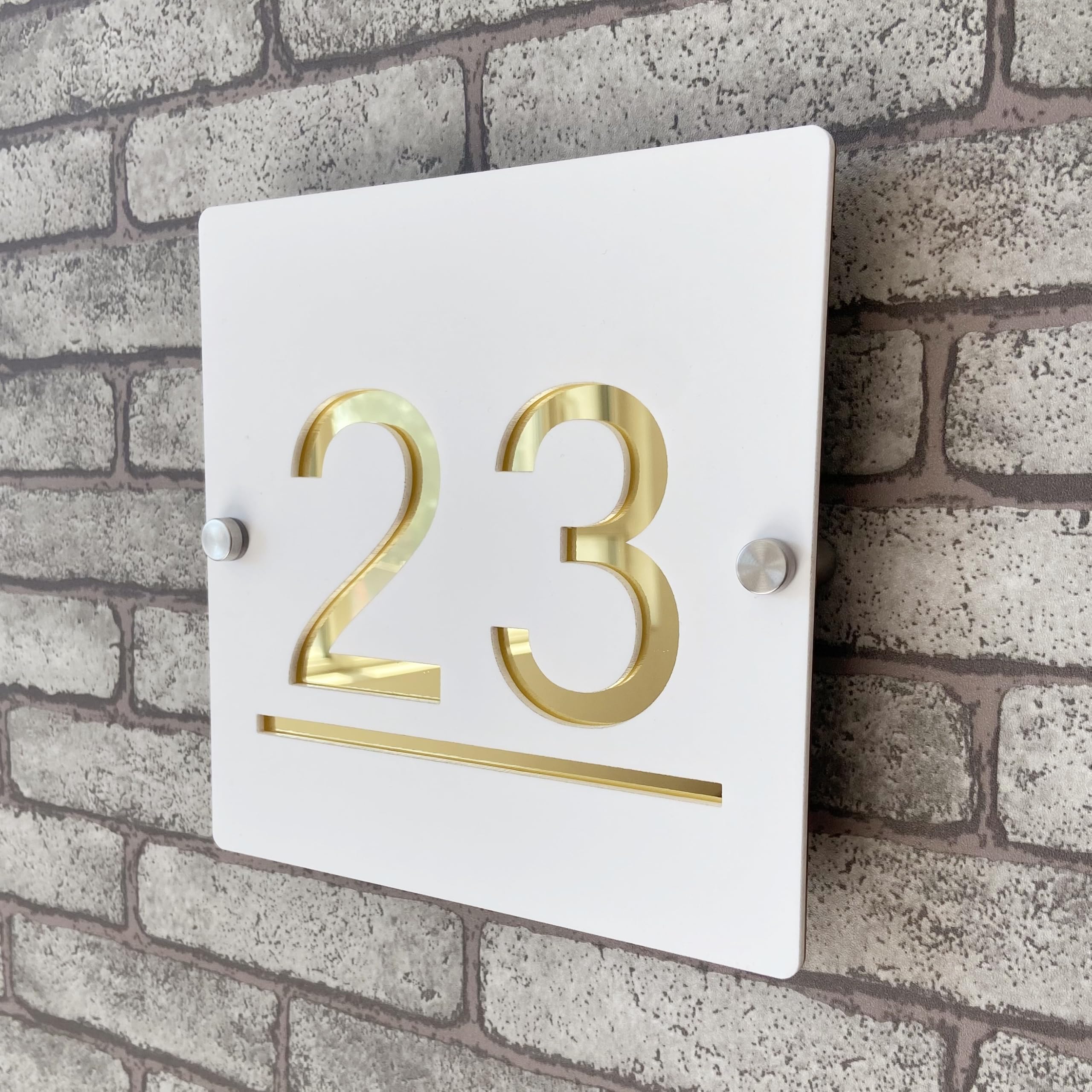 Placa de Número de Casa Personalizada 3D en Acrílico Negro y Plateado, Números Flotantes con Dirección, Placa para Puerta Interior y Exterior, Ideal para Hogar, Hotel, Apartamento, Tienda