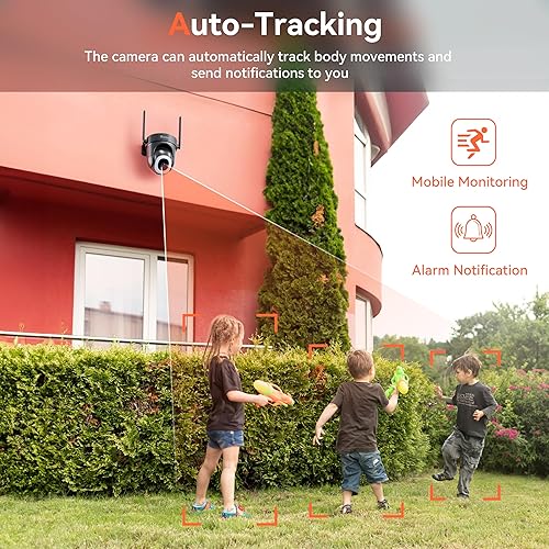 Miniatura 5 de Cámaras de seguridad WiFi 5G para exteriores, cámaras de 4MP para seguridad del hogar, detección de movimiento y sirena, visión nocturna a color,