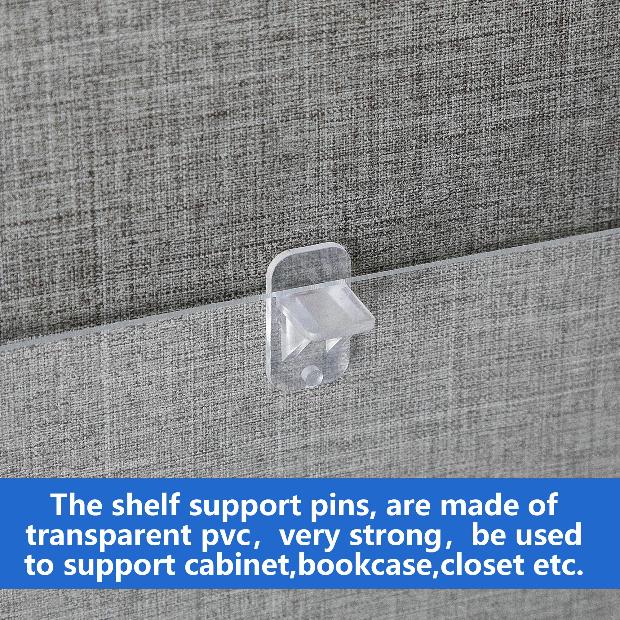 24 Pcs Shelf Holders Pegs, 1/4 Inch Clear Plastic Cabinet Shelf Clips — Amazon image 4