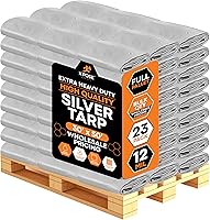 Vista 137 de Xpose Safety Lona protectora de polietileno plateado resistente de 5 x 7 pies - Funda protectora multiusos - Duradera, resistente al agua