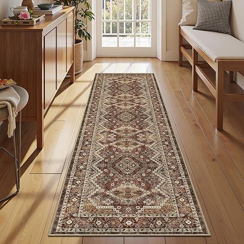 Miniatura 102 de Rugland Alfombras de área de 8 x 10, alfombra lavable resistente a las manchas, alfombras antideslizantes para sala de estar, alfombras tribales