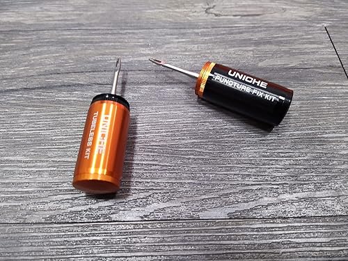 Miniatura 7 de UNICHE Kit de reparación de pinchazos de neumáticos sin cámara - para neumáticos de bicicleta de carretera y montaña - herramienta de inserción