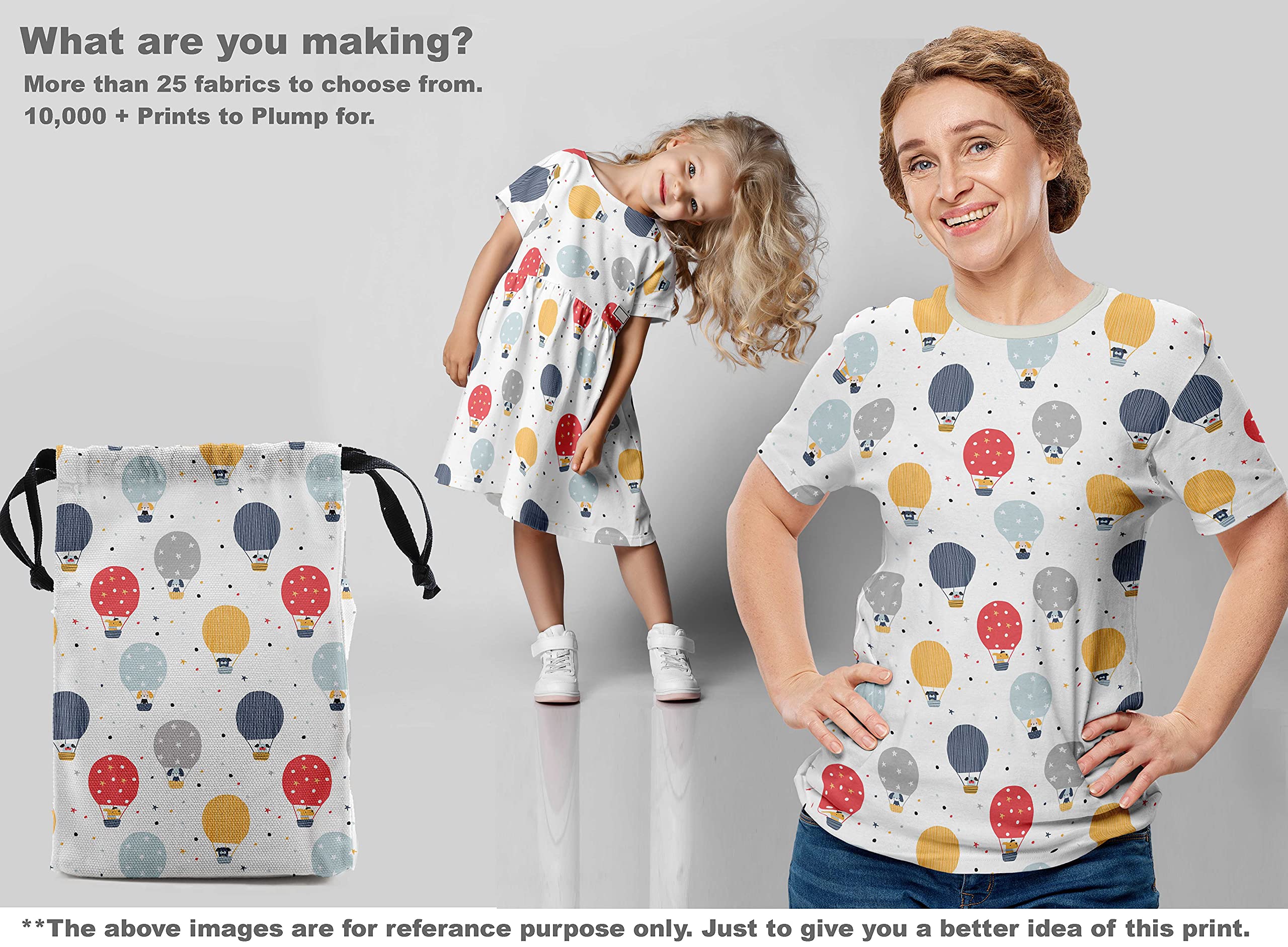 oneOone Cotton Poplin Off White Fabric Hot Air Balloon