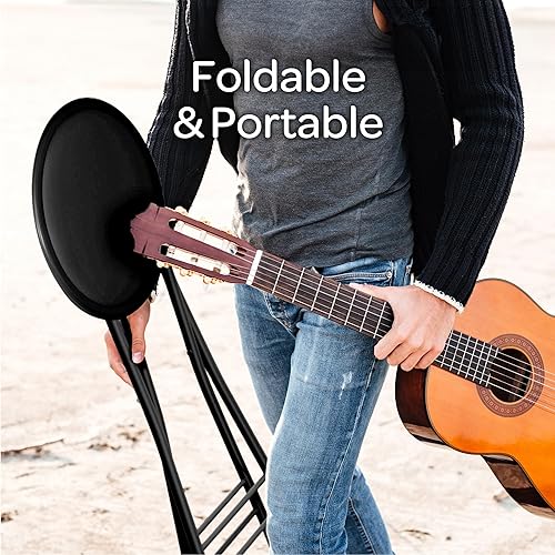 Miniatura 6 de Taburete plegable de marca registrada  Taburete redondo acolchado plegable de 18 pulgadas con capacidad de 300 libras para dormitorio sala de recreo