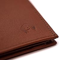 H&H Schmale Geldbörse Herren - Portemonnaie Geldbeutel | 100% Handmade Echt-Leder Klein Small Soft (Braun Glanz