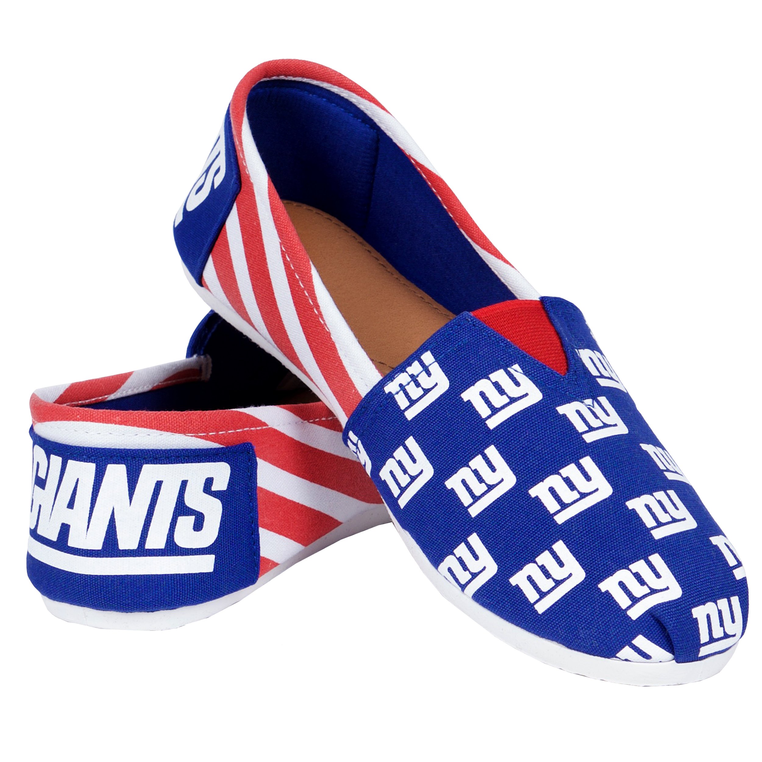 FOCO Women's NFL Team Logo Ladies Fashion Slip On Canvas Shoes