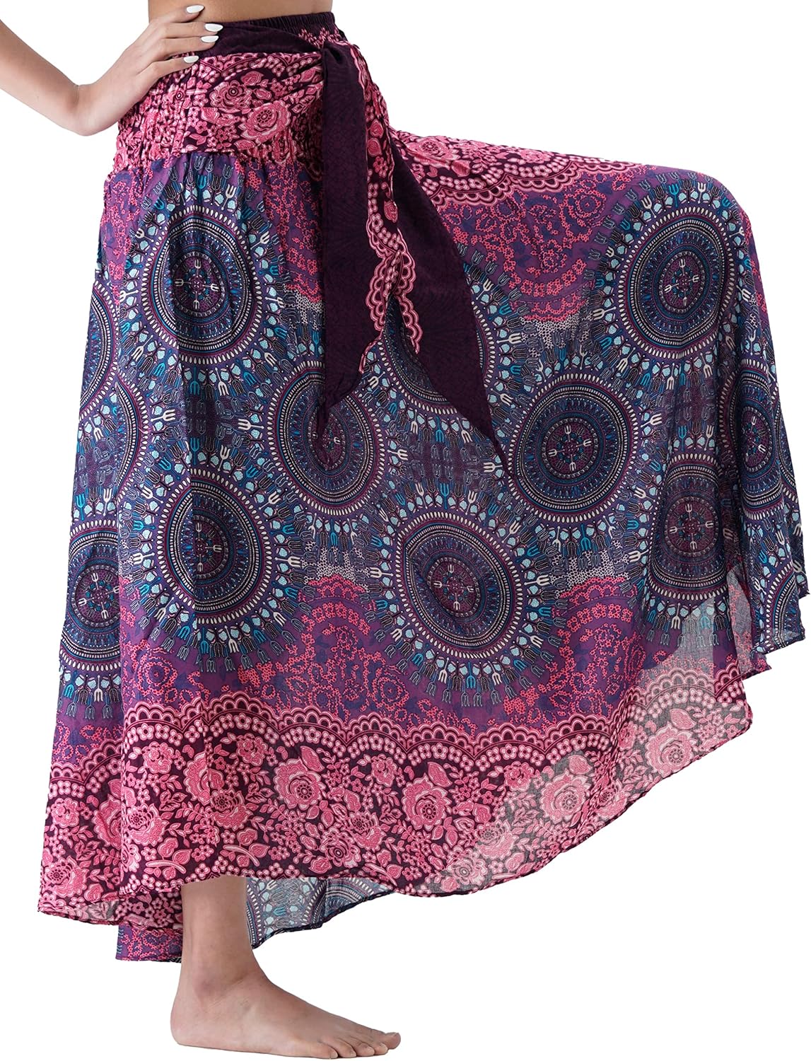 Long Skirts for Women Maxi Boho Skirt Floral Print - Image 2