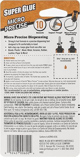 Miniatura 2 de Gorilla Pegamento Gorilla Micro Precise Super Glue-0.18 oz, 0.18 oz