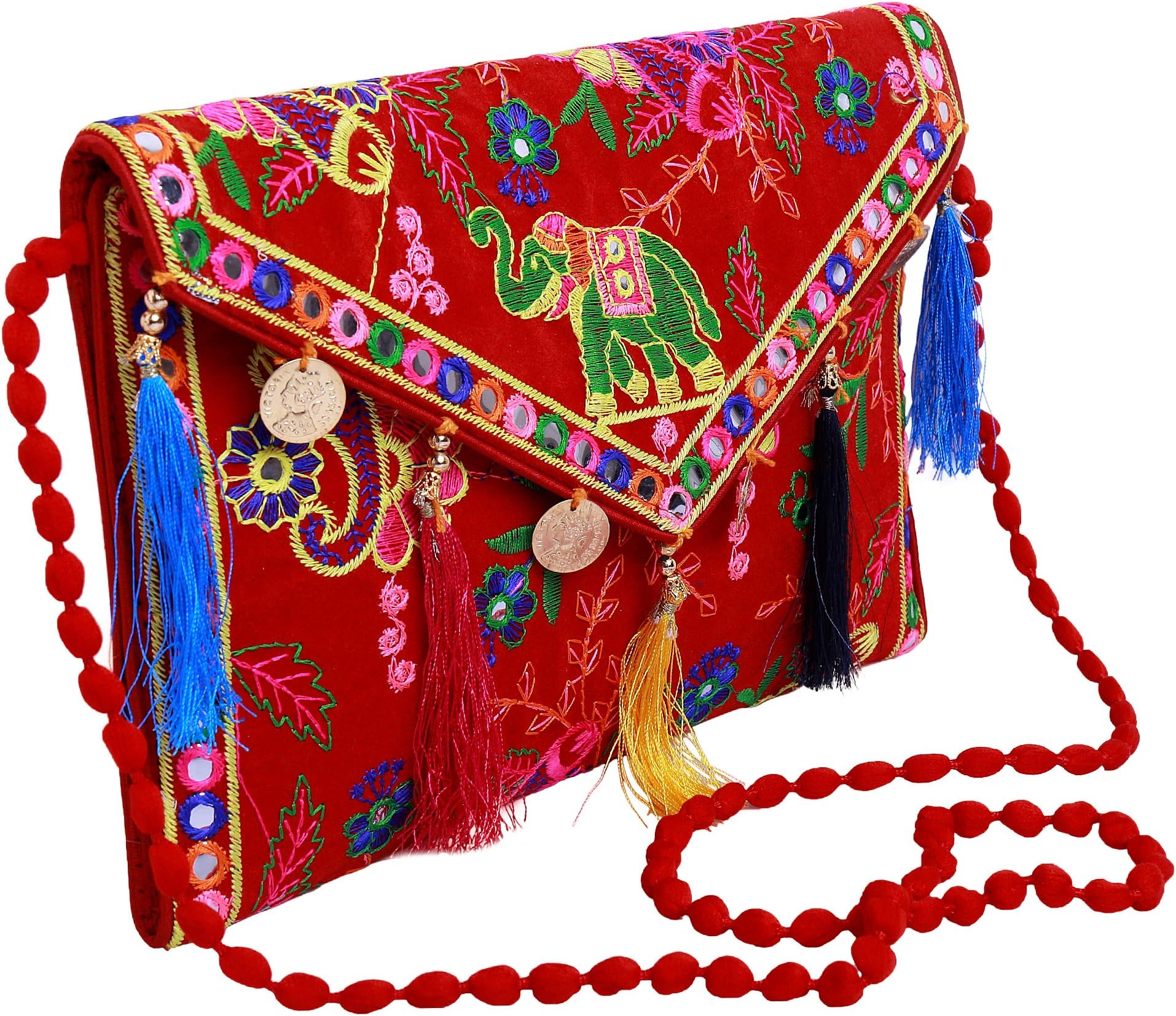 Lonika Clutch Purse For Women Elephant Handmade Ethnic Vintage Handbags Crossbody Bag