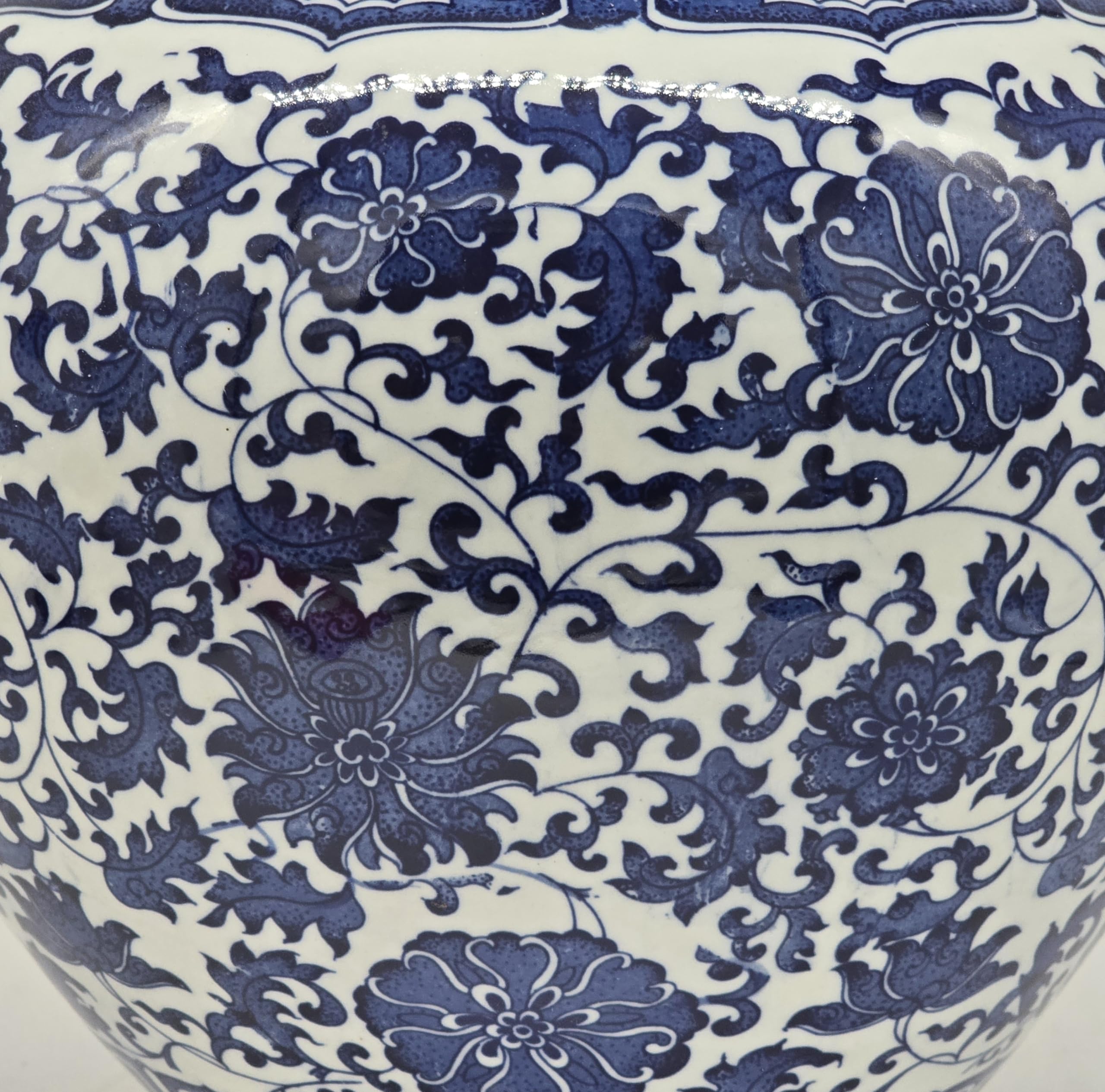 Amazon.com: Festcool 18 英吋(約45.7 公分)經典藍色和白色花卉瓷花瓶