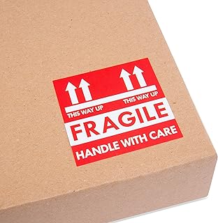 216 Fragile This Way Up Stickers Post Breakable Post Packaging Handle with Care Red and White Adhesive Labels On Sheets Packaging Post Protection 216 PCS