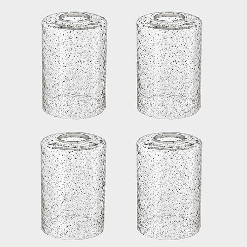 Paquete de 4 pantallas cilíndricas de vidrio sembrado para mini lámpara colgante de 1.65 pulgadas de altura de 5.5 pulgadas, aplique de pared de