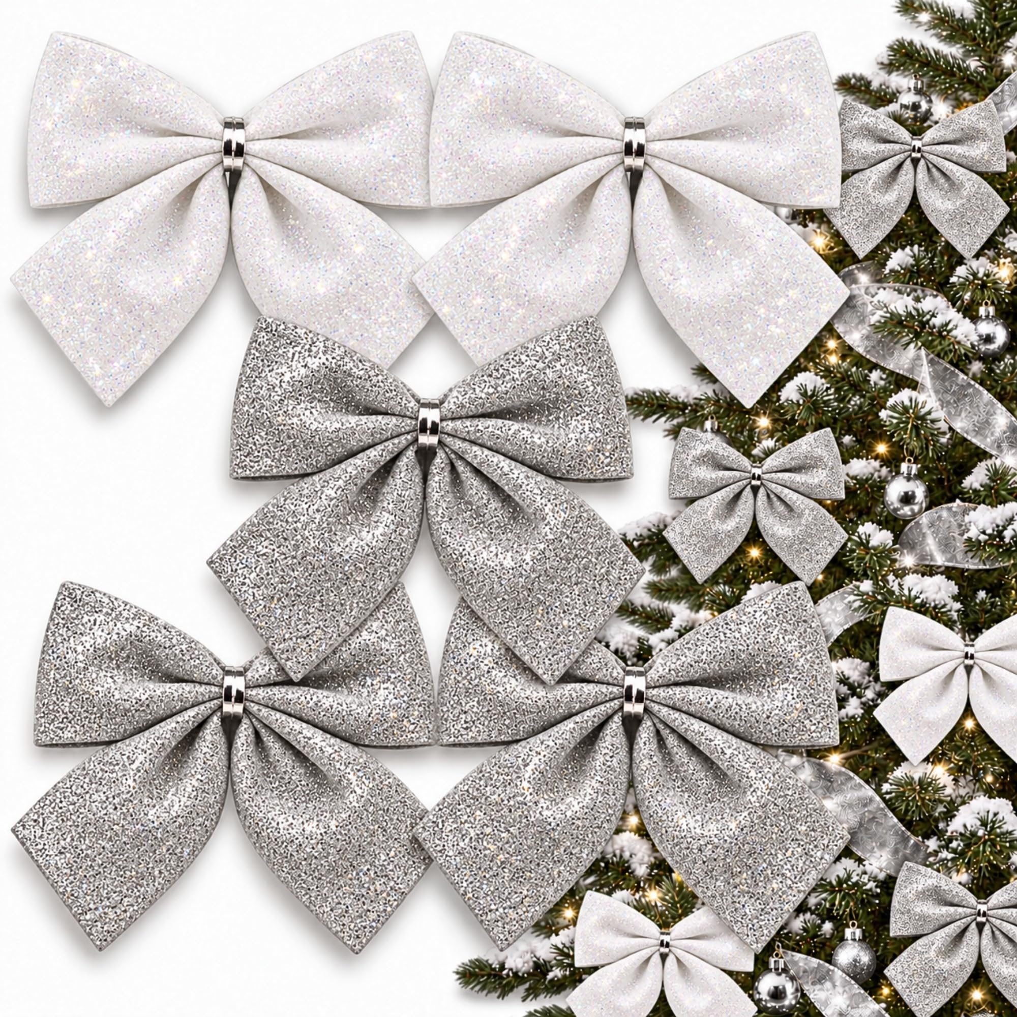 5 Lazos para arbol de navidad, Decoración Navideña - imagen 1