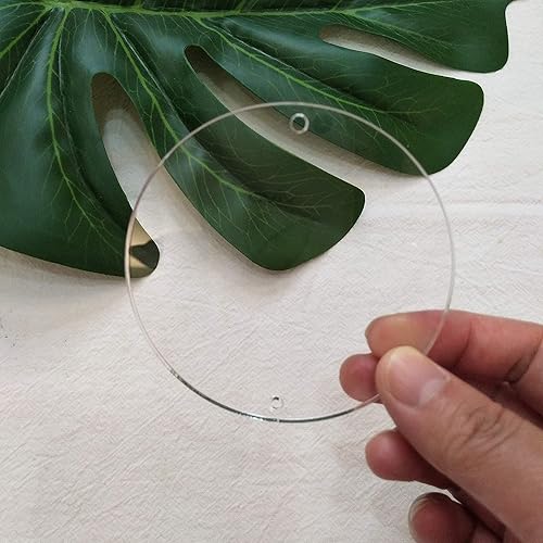 Miniatura 7 de 20 unidades de círculo redondo de acrílico transparente en blanco con dos agujeros, disco redondo cortado con láser de plexiglás, accesorio de