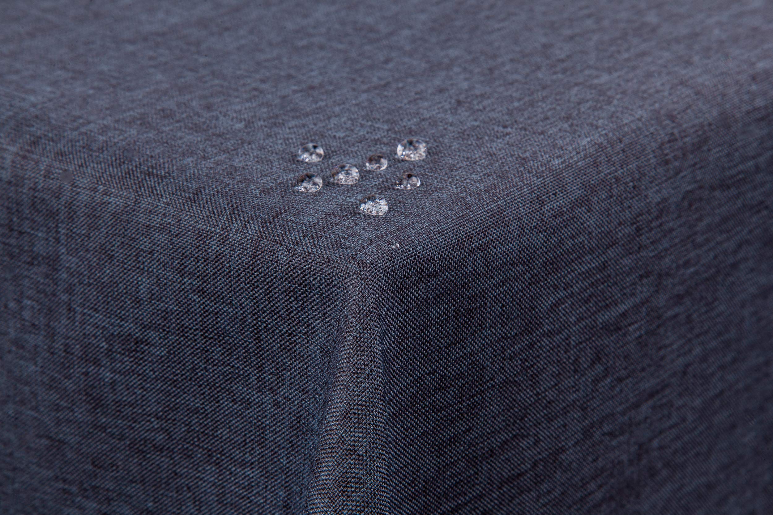 Mantel Rectangular First-Tex - 130 X 340 Cm - Efecto Lino Repelente Al Agua - Color Gris - Lavable