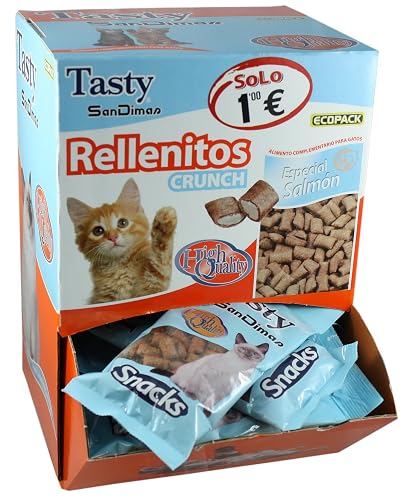 Tasty - Snack para gatos adultos Tasty Rellenito Crunch salmón 50 g