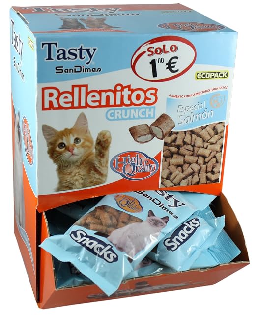 Tasty - Snack para gatos adultos Tasty Rellenito Crunch salmón 50 g