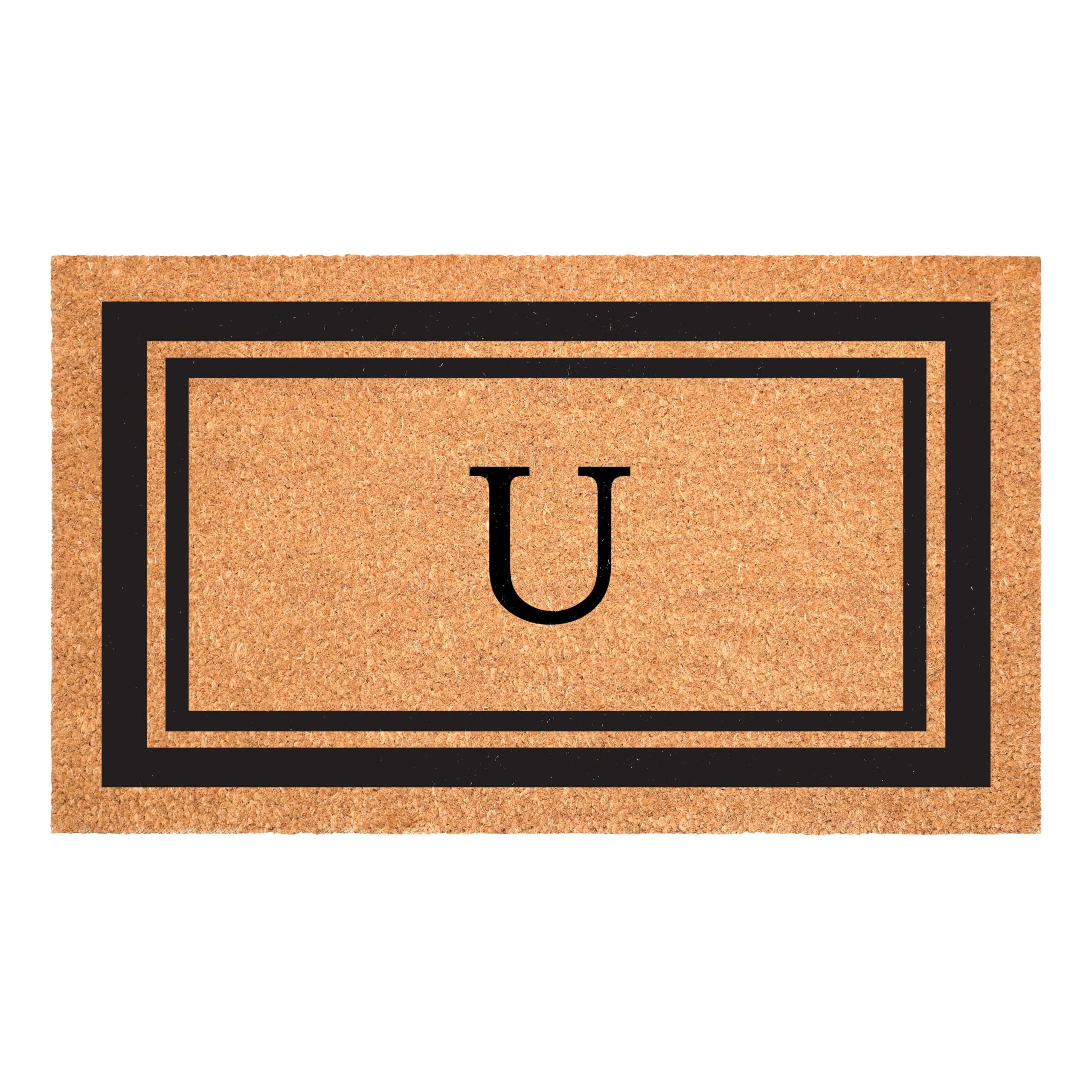 Calloway Mills 152962436U Paillasson monogramme Bordure noire 61 x 91,4 cm (lettre U)