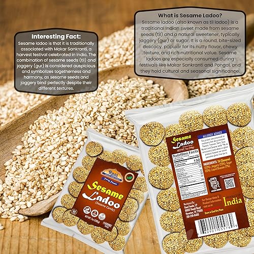 Miniatura 17 de Rani Peanut Ladoo (caramelo redondo de maní quebradizo) 7 onzas (7.05 oz) x paquete de 20 ~ Todo natural Vegano Sin colores Apto para gluten