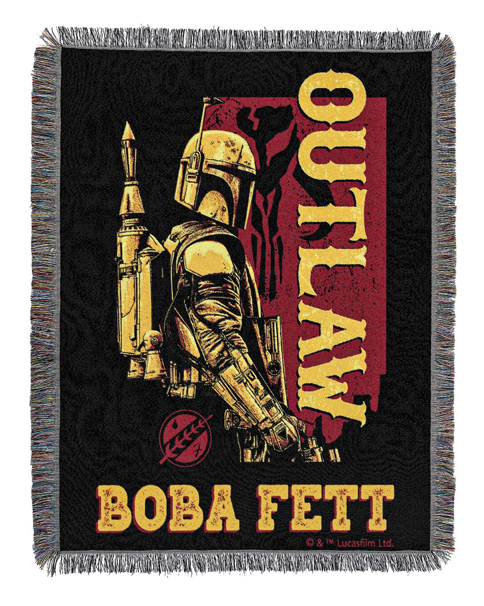 Northwest Star Wars - Book of Boba Fett Woven Tapestry Throw Blanket, 48" x 60", Outlaw Art