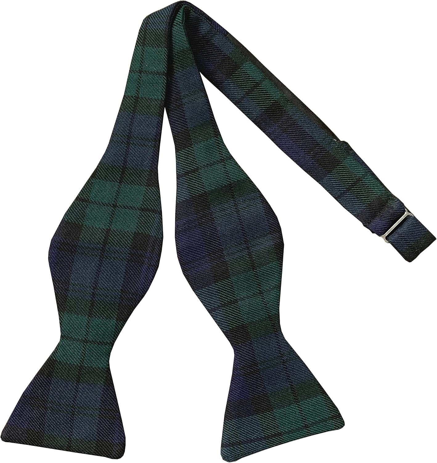Men's Black Watch Tartan Self-Tie Bow Tie, Black, Navy Blue, Green, One size