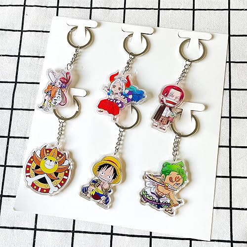 Miniatura 6 de Punchi - Llavero de pieza (6 piezas) para llaves, cartera, llavero de anime, fiesta de cosplay, suministros para niños, juego de regalos lindos para