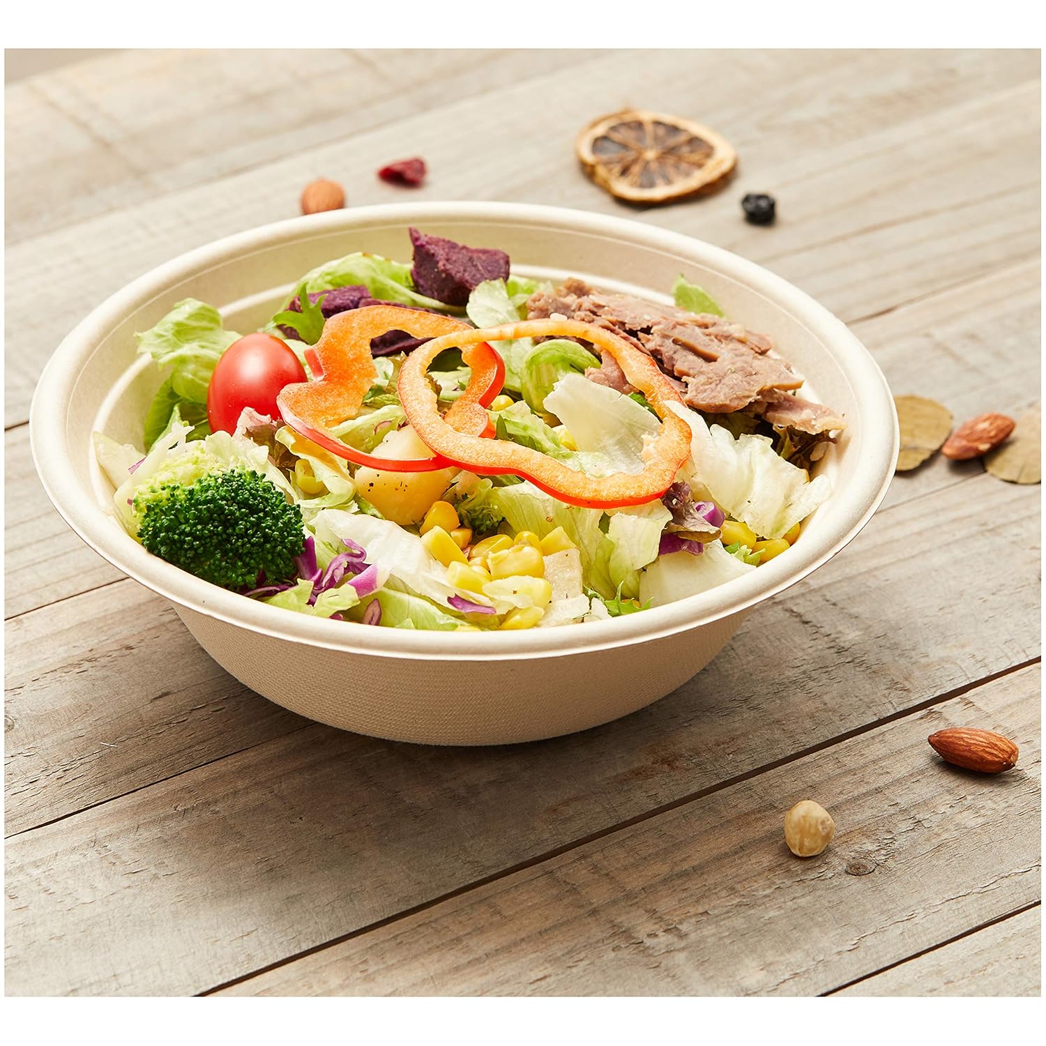  Basics Compostable 32 oz. Bowl, Kraft, Pack of 50 : Health & Household