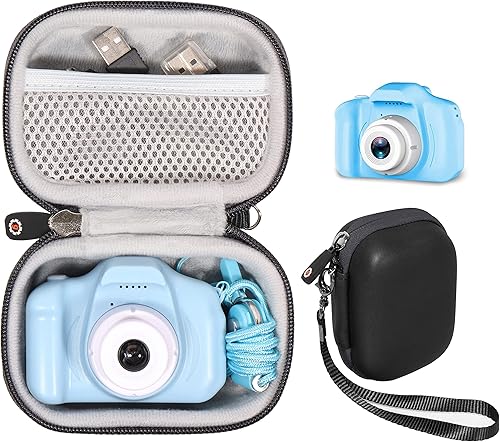 getgear Funda para cámara Seckton Kids Selfie, funda de viaje organizadora con bolsillo de malla y correa de muñeca desmontable (negro)