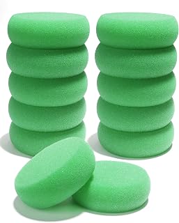 Round Sponges 12pcs 2.96inch Painting Sponges Synthetic Artist Sponges Watercolors Sponges for Art Craft (Green)