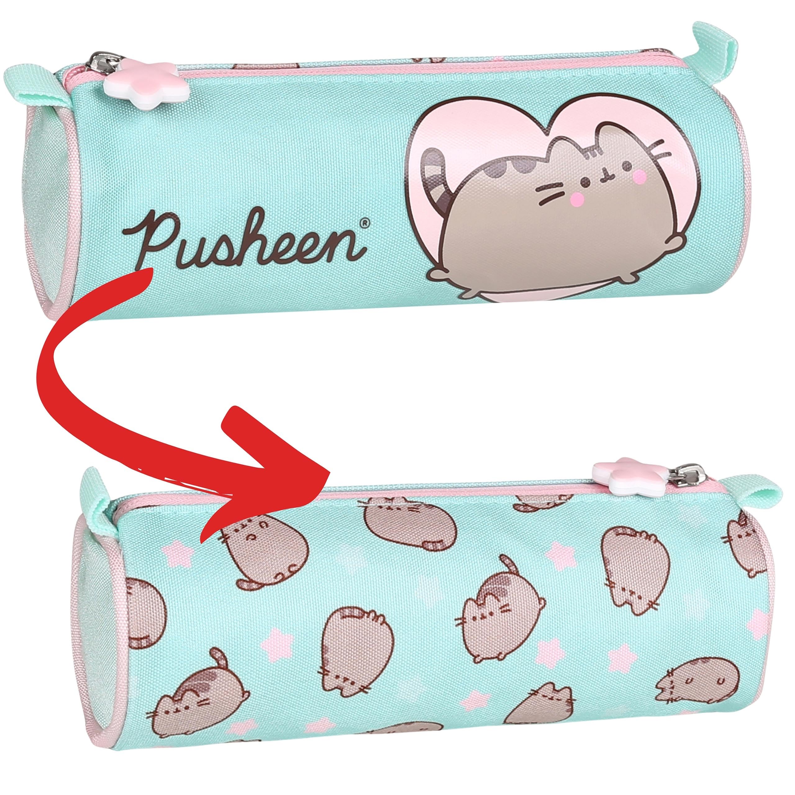 Pusheen Piórnik szkolny dla dziewczynki, TUBA, saszetka na przybory szkolne, miętowy 22x8x8cm (Pusheen Tuba B)