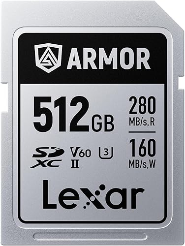Vista 13 de Lexar Tarjeta de memoria Armor Silver PRO SDXC de 256 GB, UHS-II, C10, U3, V60, 6K UHD, lectura de hasta 280 MB/s, acero inoxidable, para fotógrafos