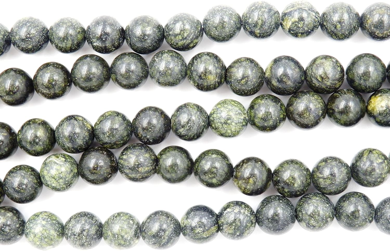Fukugems Gemstone Beads for Jewelry Making Sold per Bag 5 Strands Inside (Green Serpentine, 4mm) - Image 4