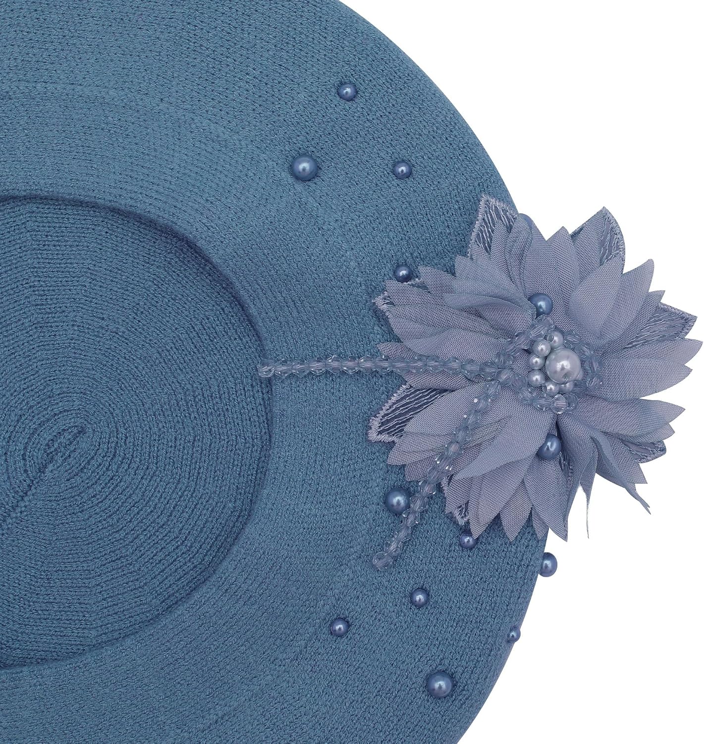 ZLYC Kids Beret Hat Girls Solid Color Knitted Floral Artist French Beret Cap
