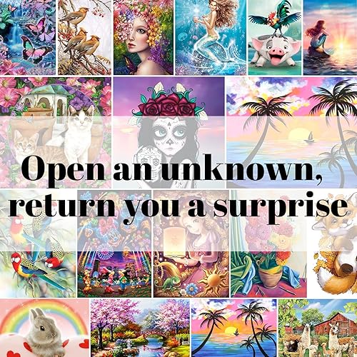 Miniatura 2 de Tontut Paquete de 10 kits de pintura de diamantes al azar arte de diamante 5D pintura de diamante misterioso para adultos y niños principiantes arte