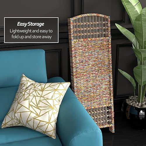 Miniatura 4 de Pantalla plegable de cargador reciclado corto de 4 pies - 4 paneles