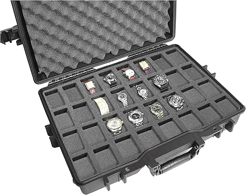 Case Club Funda de transporte para 32 relojes organiza y protege tu colección de relojes en una funda resistente, impermeable, de viaje y