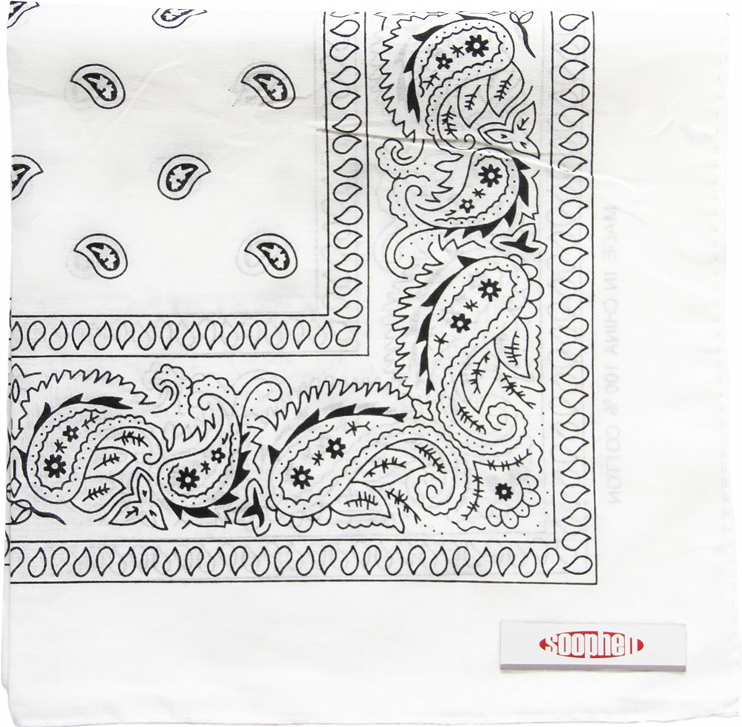 Soophen Paisley One Dozen Cowboy Bandanas (White 22 X 22 in, 12-Pack) : Clothing, Shoes & Jewelry