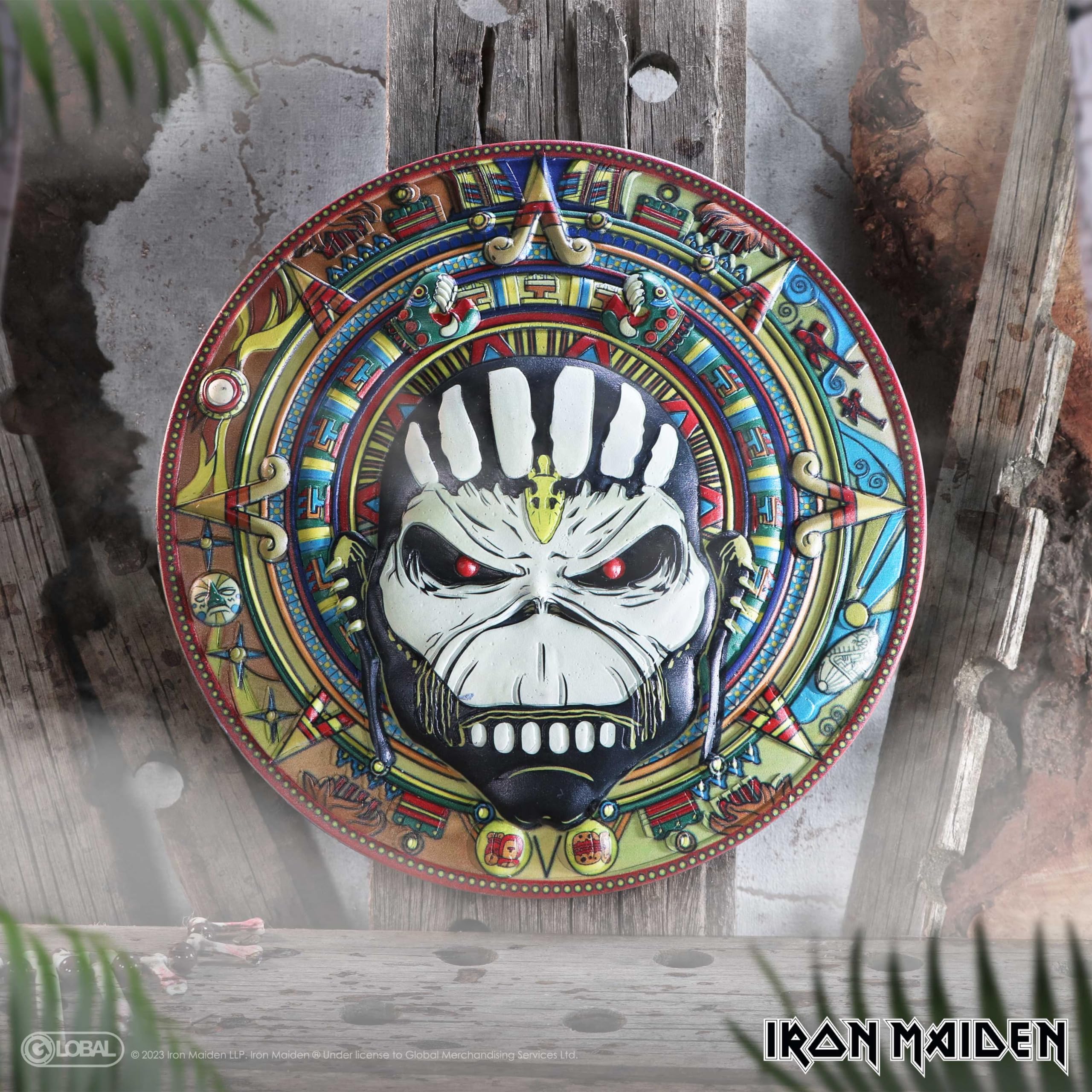 Nemesis Now Placa de pared, resina, multicolor, 29 cm | Producto oficial de Iron Maiden, colección de Rock Band
