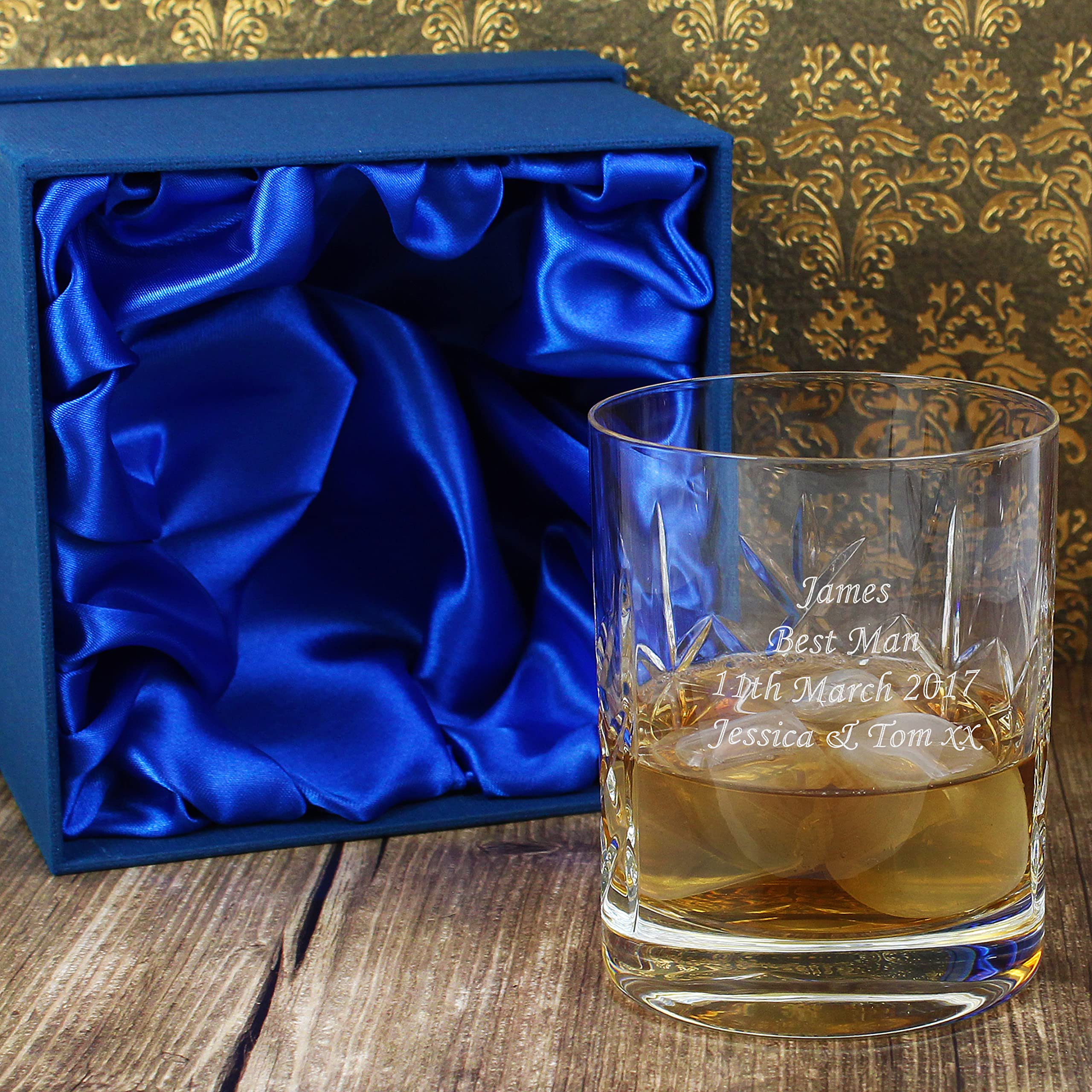 County Engraving 24% Lead Crystal Personalised Engraved Whisky Tumbler and Gift Box