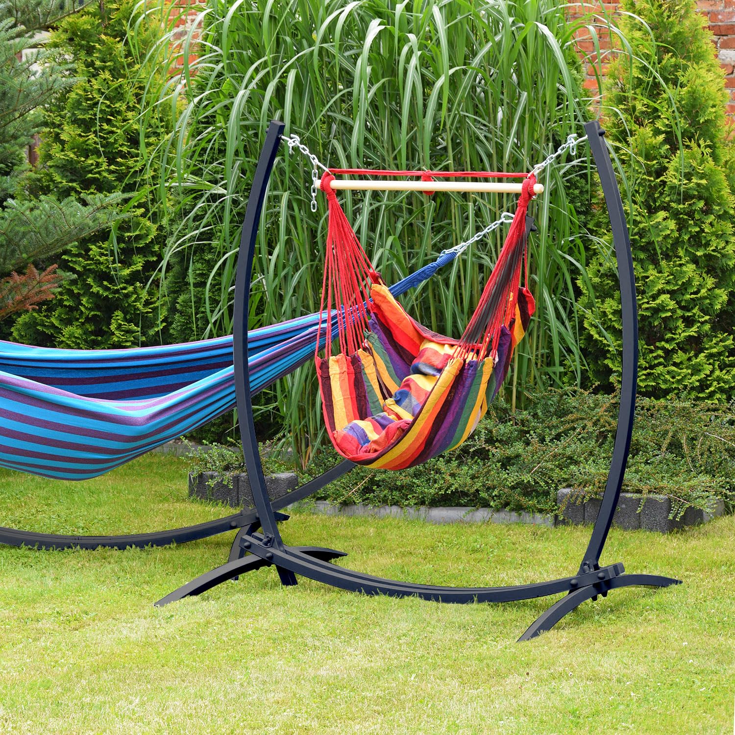 ZOLTA Hängematten- und Schaukelgestell - Zusammenklappbar - Für Garten & Balkon - Maximale Belastung 220 kg - Metall Massives Gestell