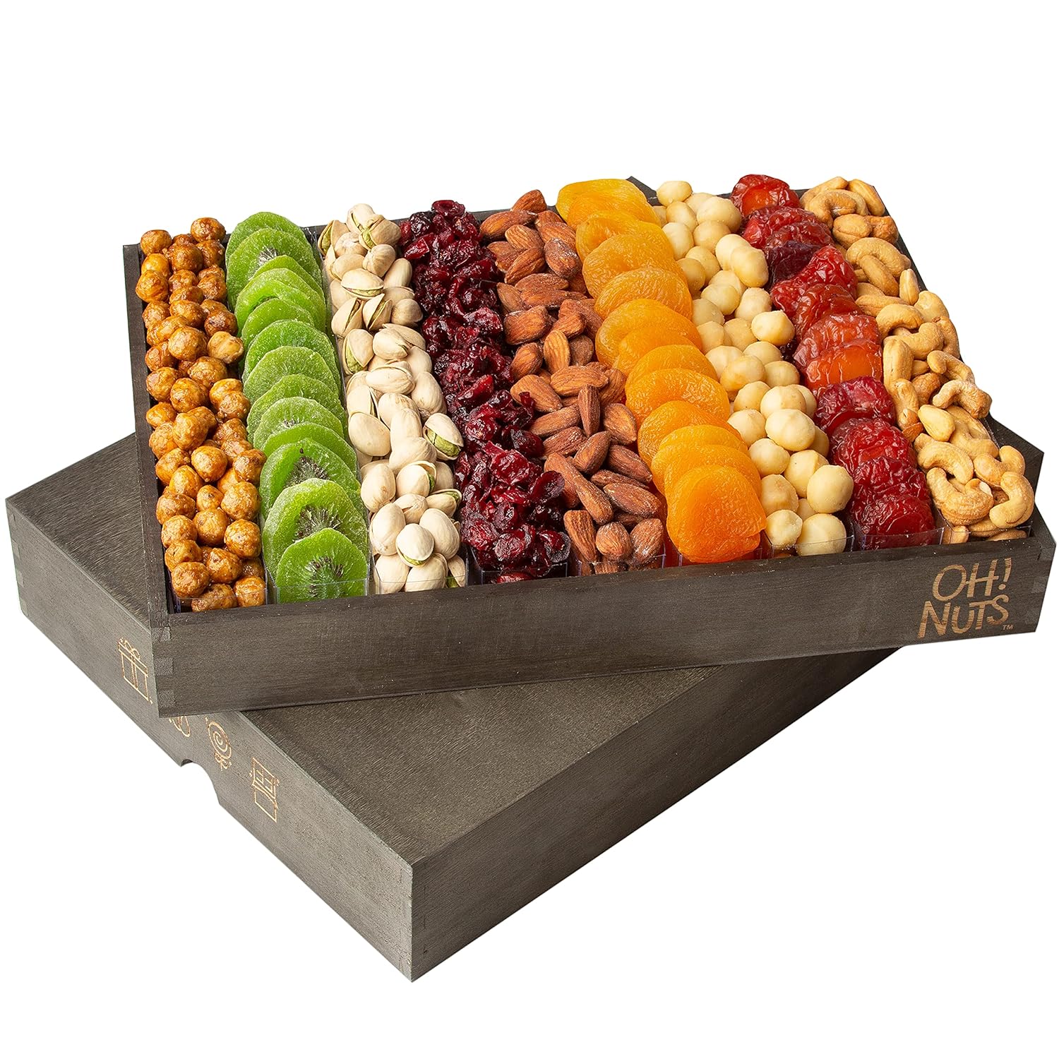 Oh! Nuts Gourmet Nut and Dried Fruit Wooden Gift Tray (14