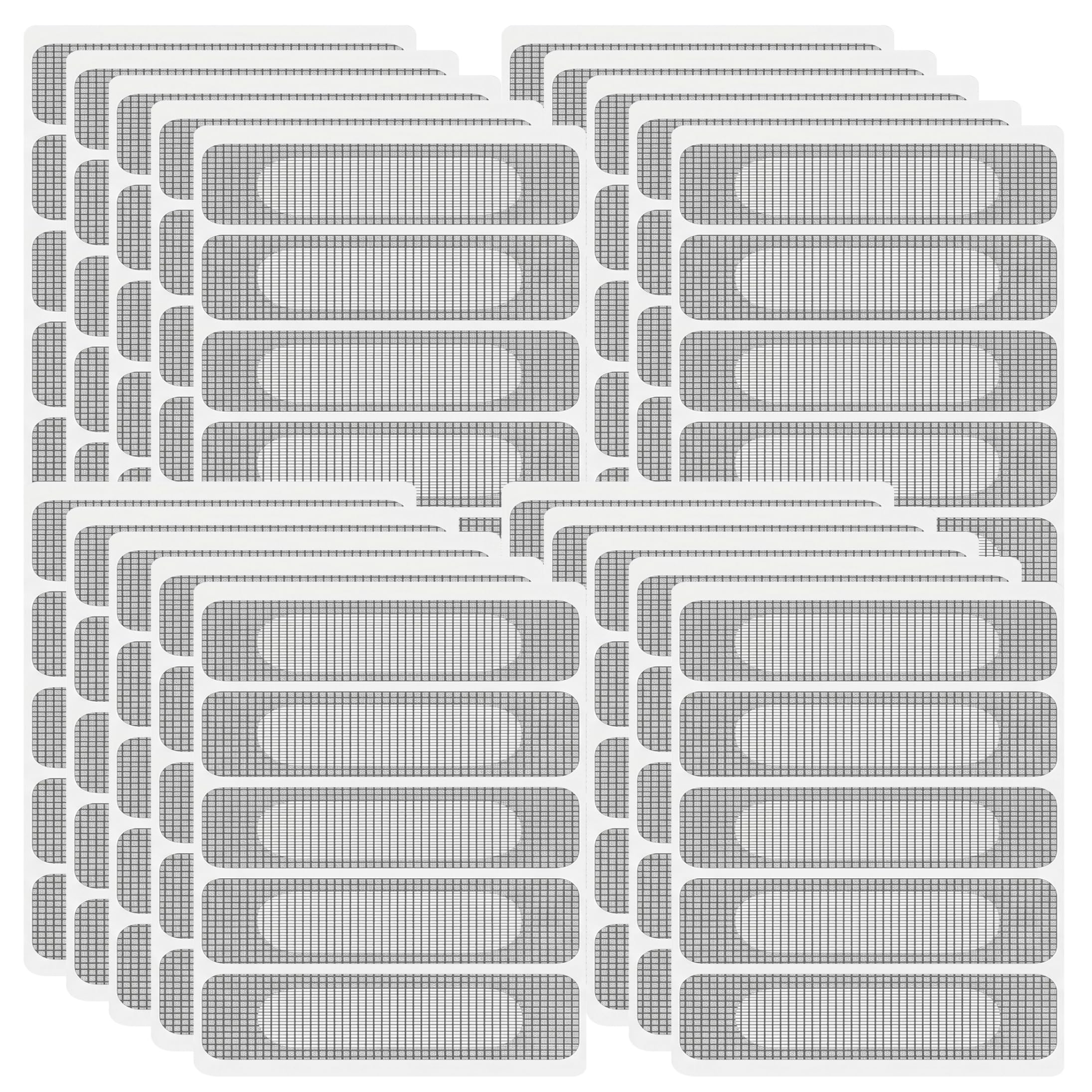 100Pcs Gray Self-Adhesive Window Screen Repair Tape Patch Kit, Breathable Mesh Patches for Window, Door, Drain Holes